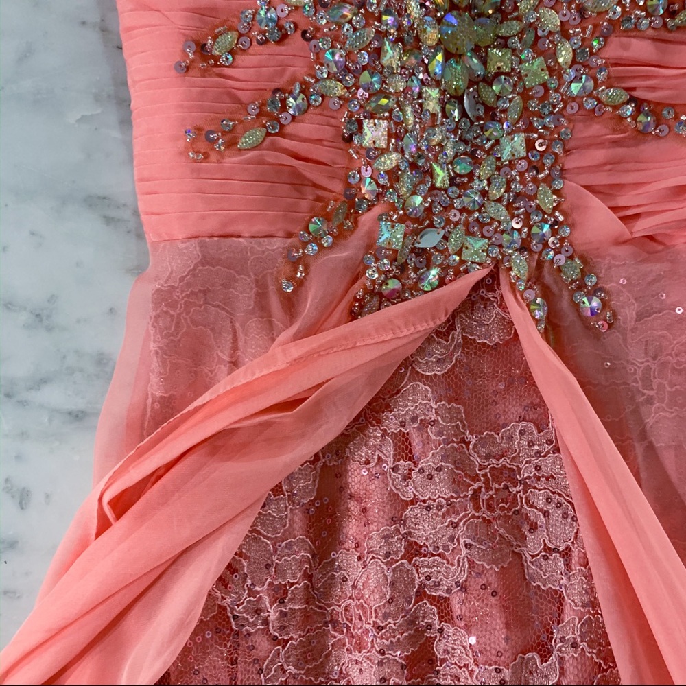 Glam Pageant Prom Dress with Overlay Skirt - Picture 8 of 8